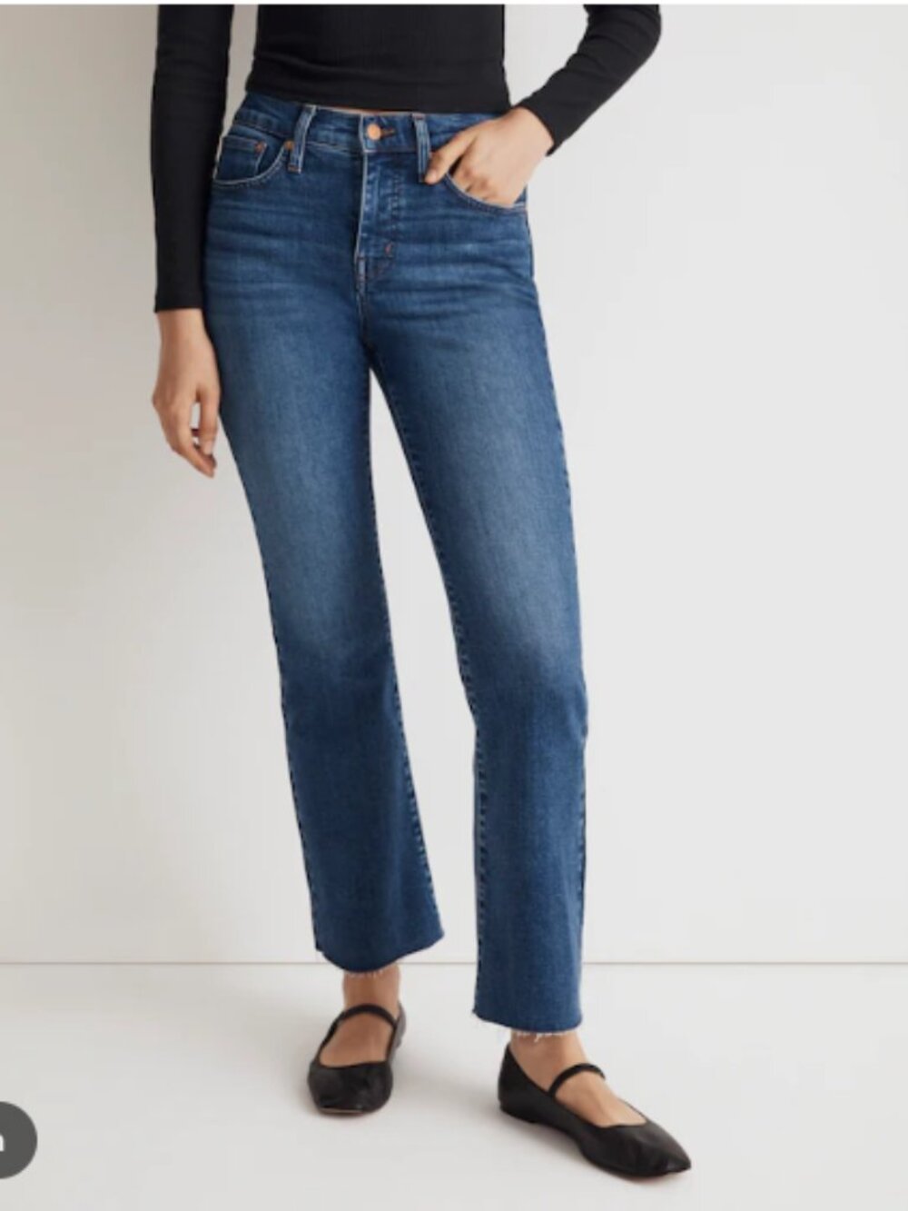 Madewell Mid Rise Kick Out Flare Leg Raw Hem in Brinton Wash Jeans Size 32